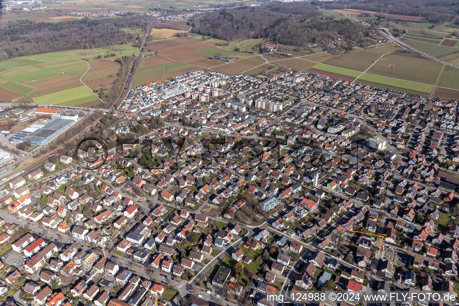 Renningen dans le département Bade-Wurtemberg, Allemagne hors des airs