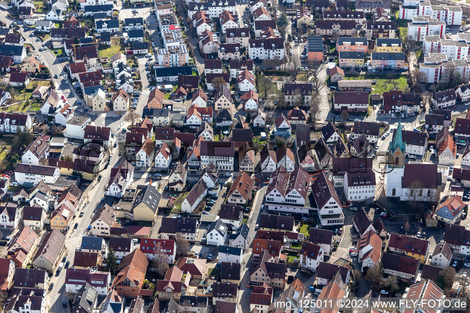 Renningen dans le département Bade-Wurtemberg, Allemagne du point de vue du drone