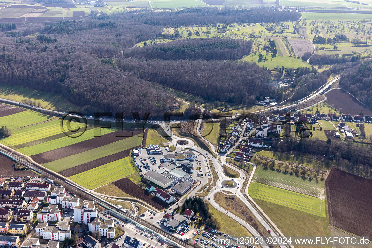 Vue d'oiseau de Renningen dans le département Bade-Wurtemberg, Allemagne