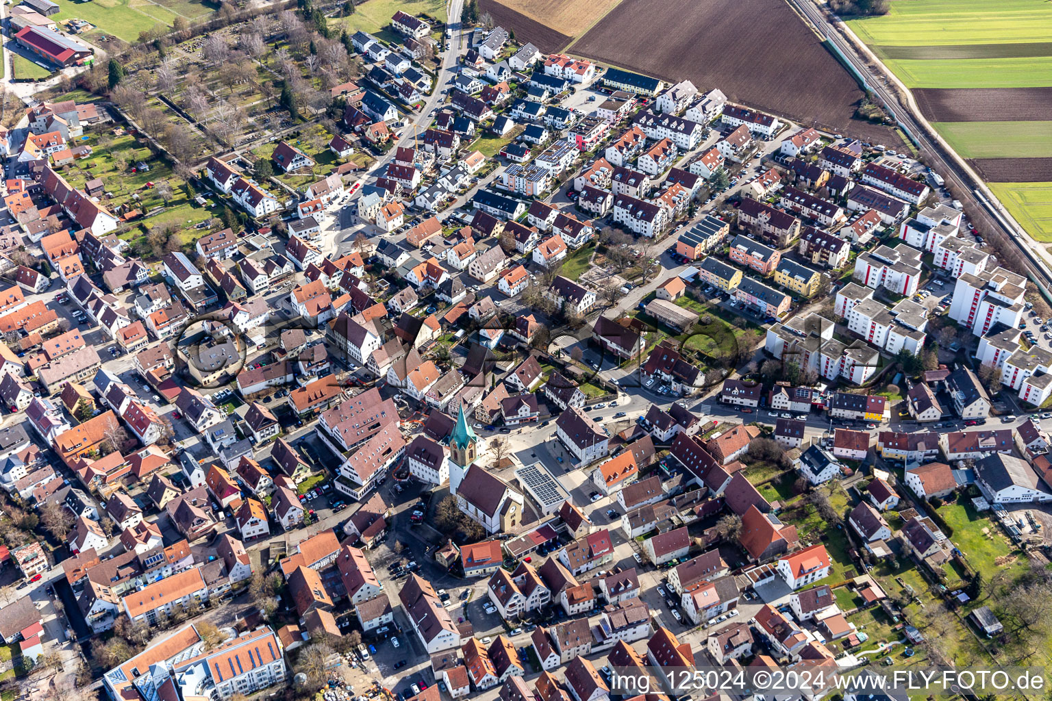 Renningen dans le département Bade-Wurtemberg, Allemagne vue du ciel