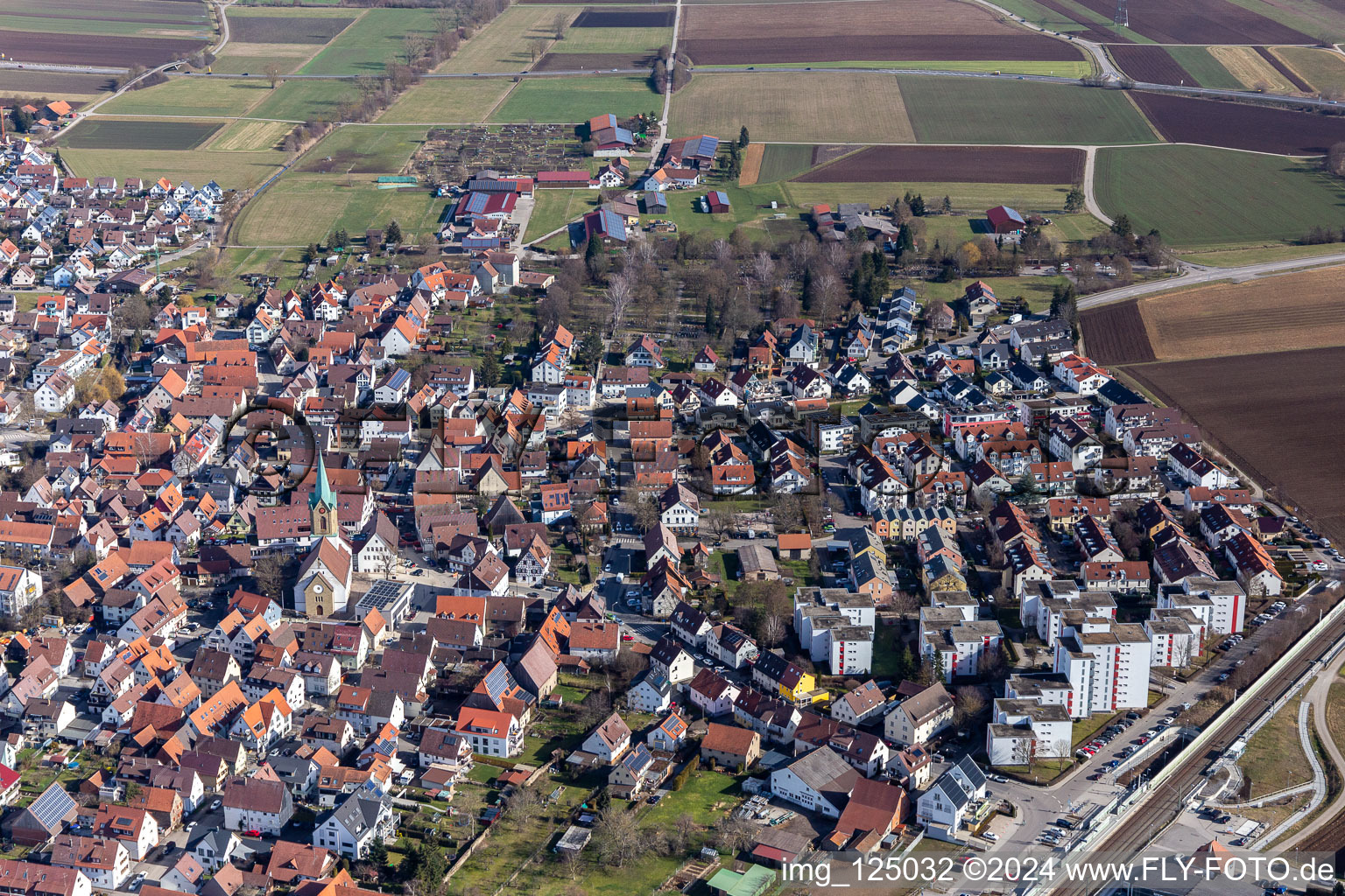 Renningen dans le département Bade-Wurtemberg, Allemagne d'un drone