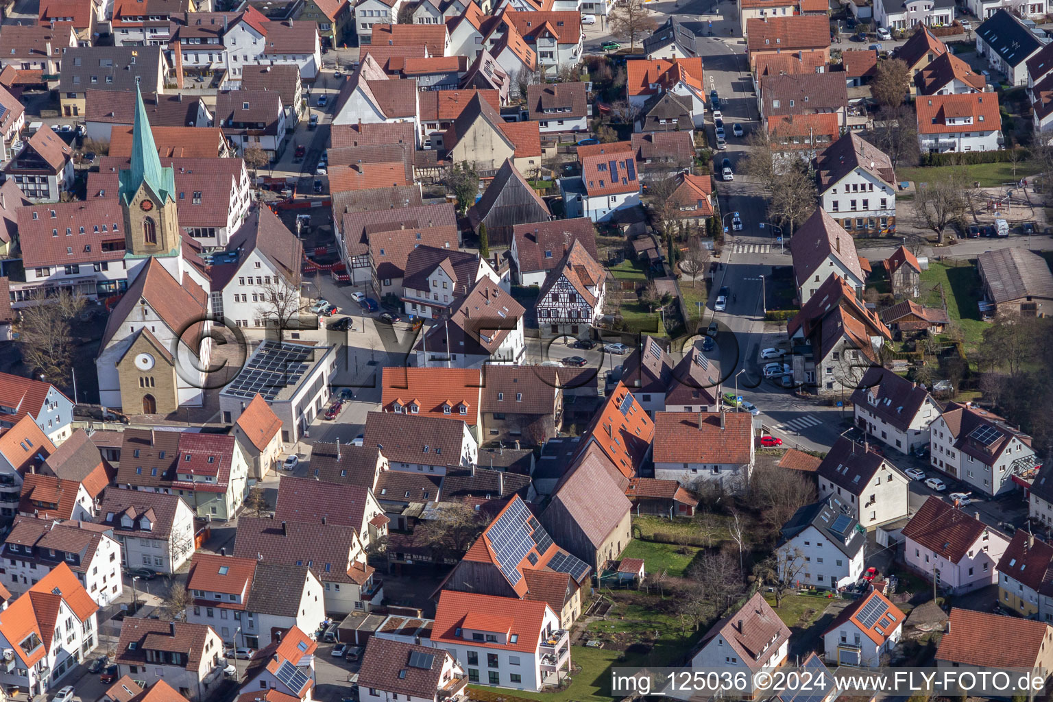 Renningen dans le département Bade-Wurtemberg, Allemagne du point de vue du drone