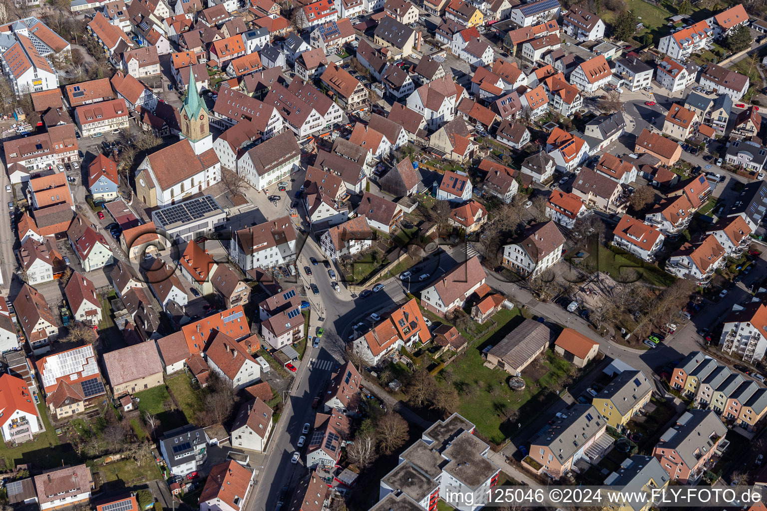 Renningen dans le département Bade-Wurtemberg, Allemagne vue d'en haut