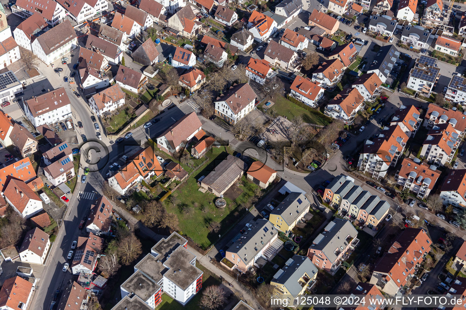 Vue d'oiseau de Renningen dans le département Bade-Wurtemberg, Allemagne