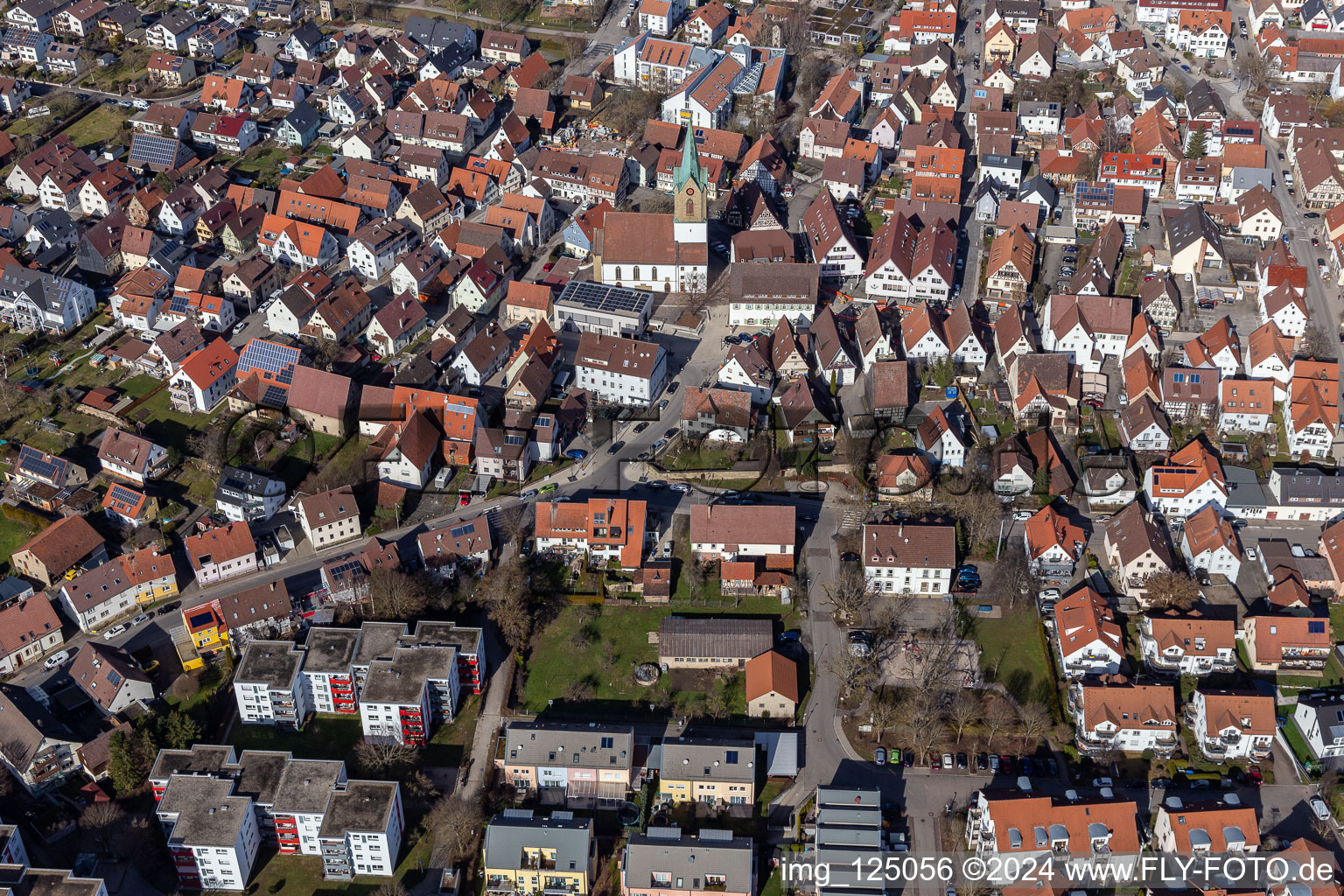 Renningen dans le département Bade-Wurtemberg, Allemagne vu d'un drone