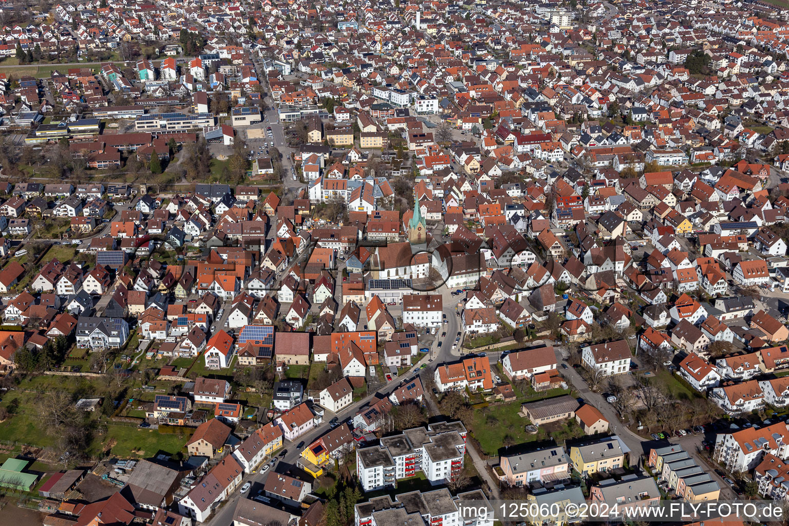 Vue aérienne de Renningen dans le département Bade-Wurtemberg, Allemagne