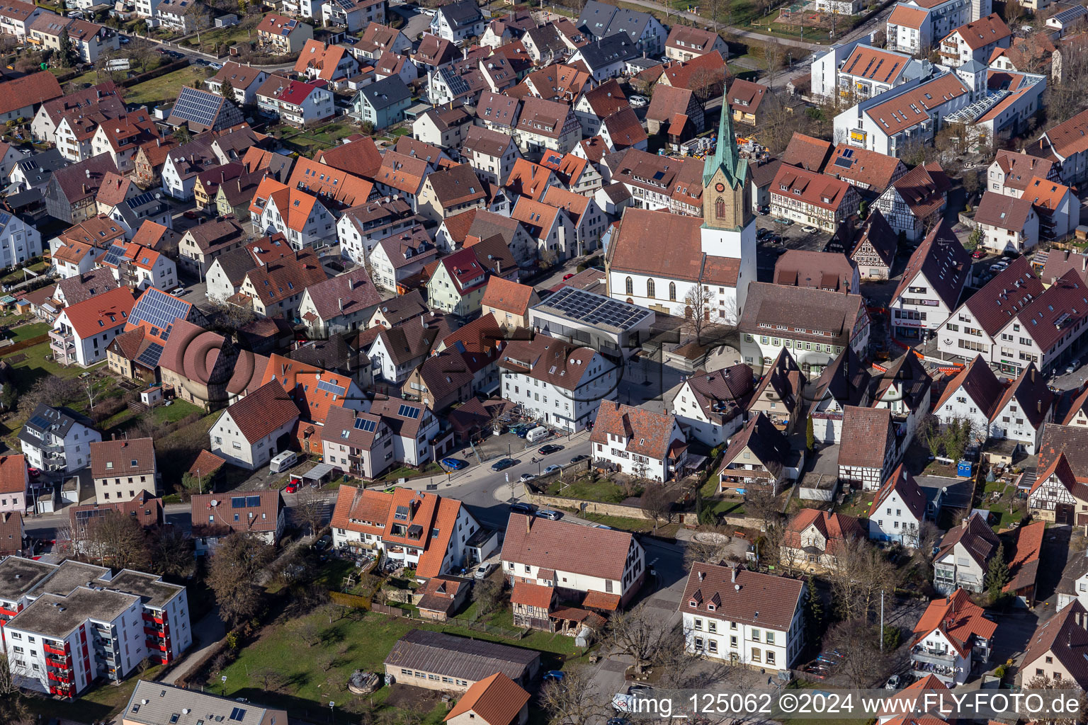 Vue oblique de Renningen dans le département Bade-Wurtemberg, Allemagne