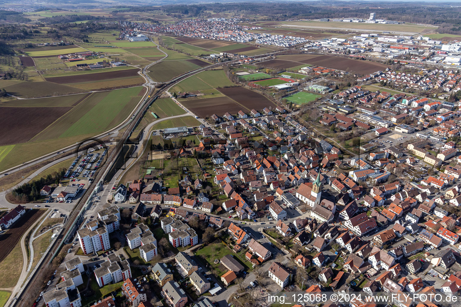 Renningen dans le département Bade-Wurtemberg, Allemagne d'en haut