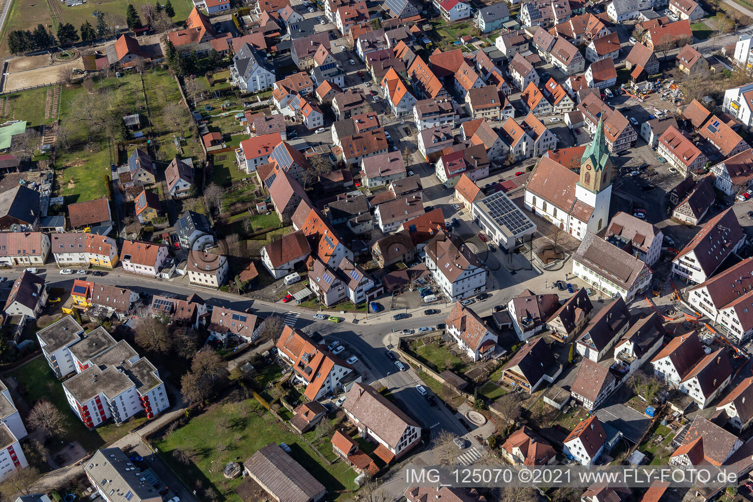 Photographie aérienne de Renningen dans le département Bade-Wurtemberg, Allemagne