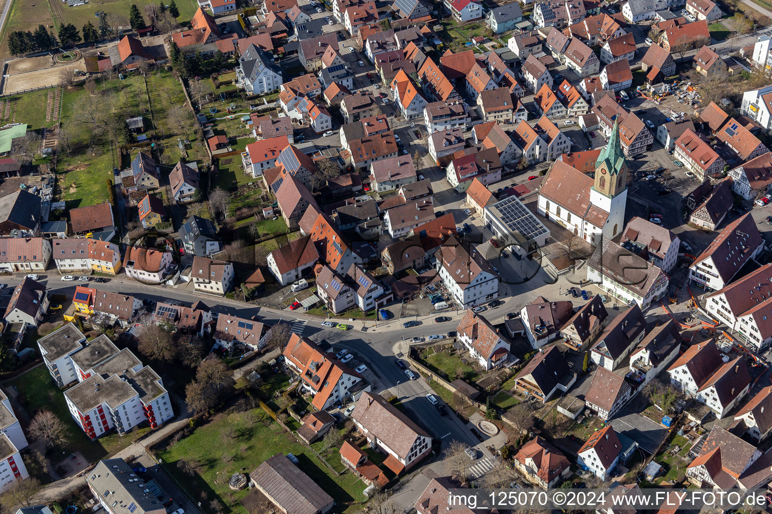 Renningen dans le département Bade-Wurtemberg, Allemagne hors des airs