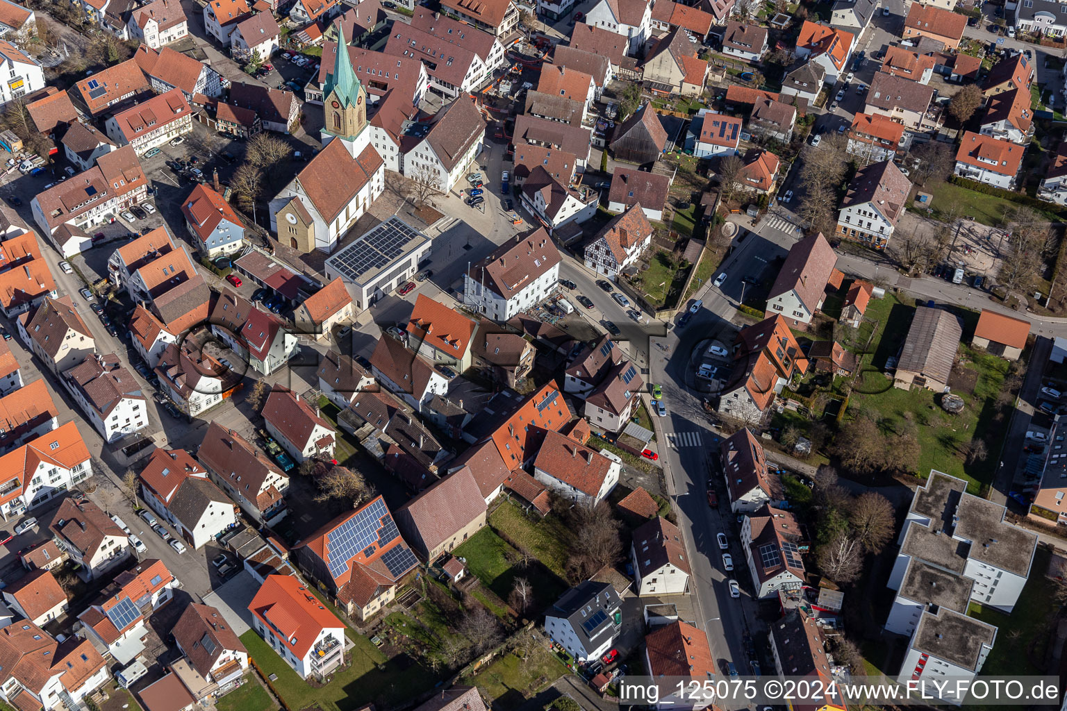 Renningen dans le département Bade-Wurtemberg, Allemagne vue du ciel