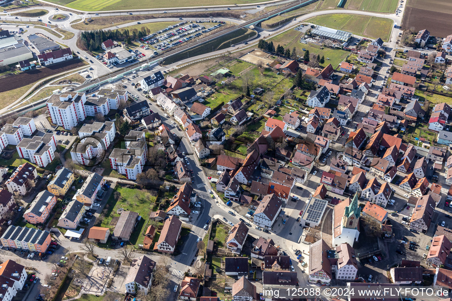 Renningen dans le département Bade-Wurtemberg, Allemagne d'en haut