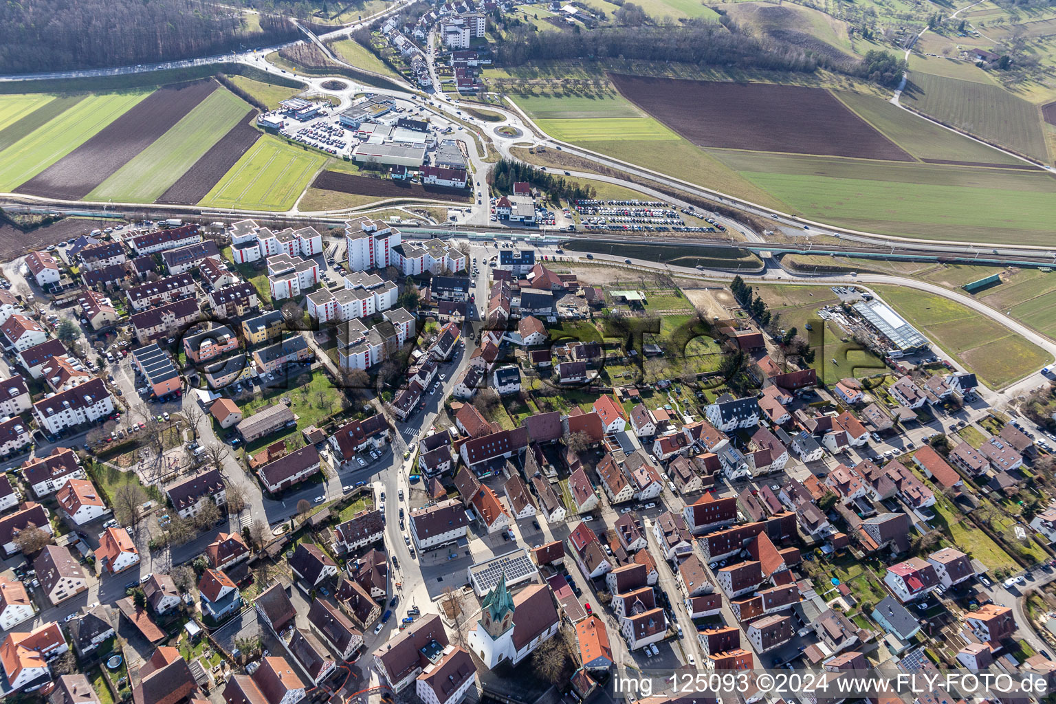 Renningen dans le département Bade-Wurtemberg, Allemagne hors des airs