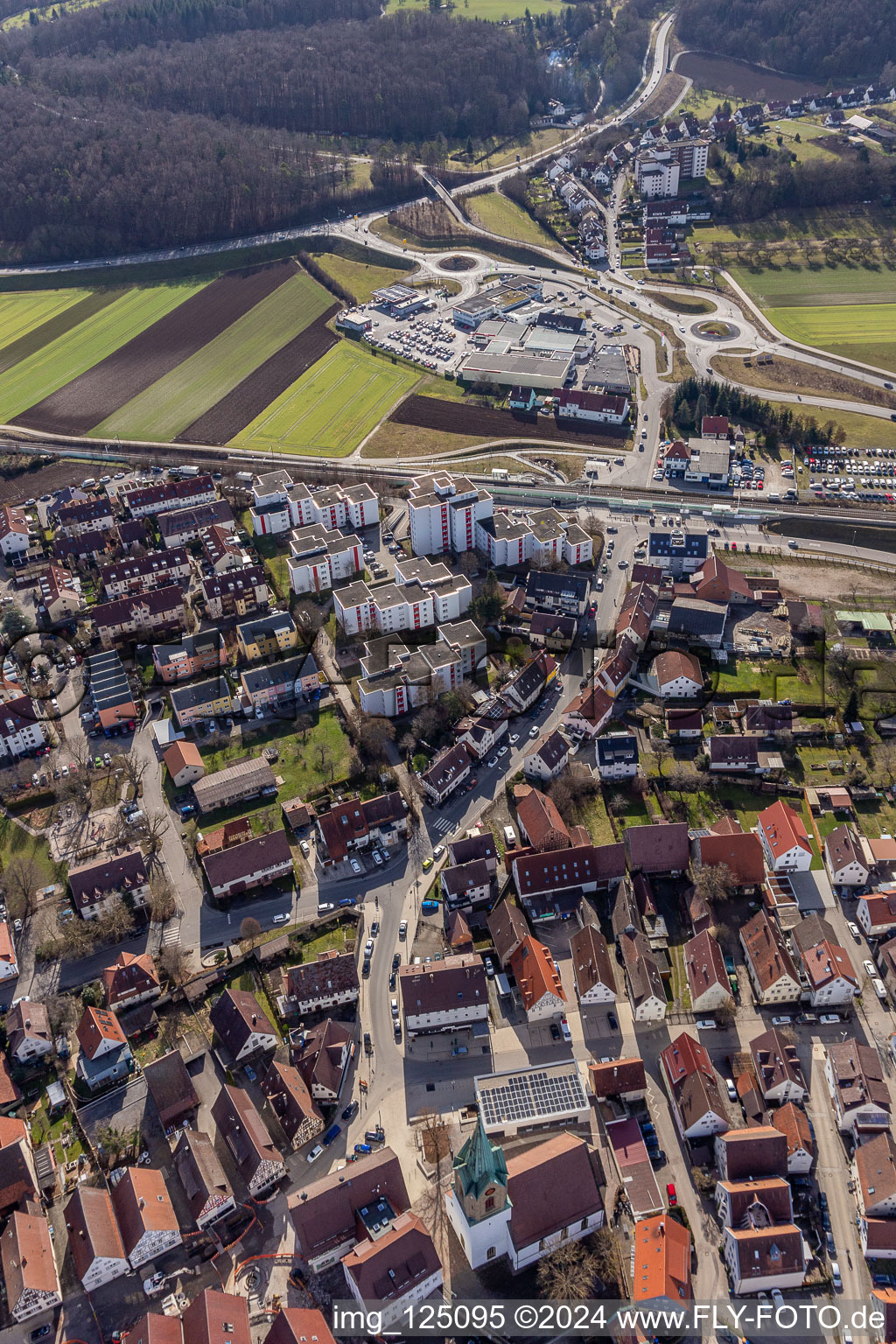 Renningen dans le département Bade-Wurtemberg, Allemagne vue d'en haut