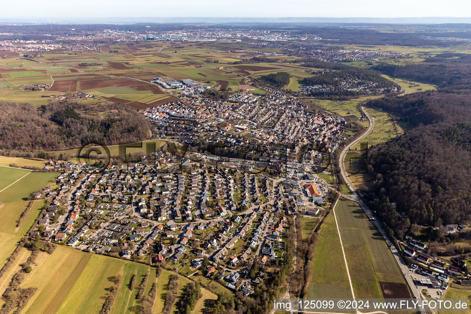 Vue aérienne de Quartier Döffingen in Grafenau dans le département Bade-Wurtemberg, Allemagne