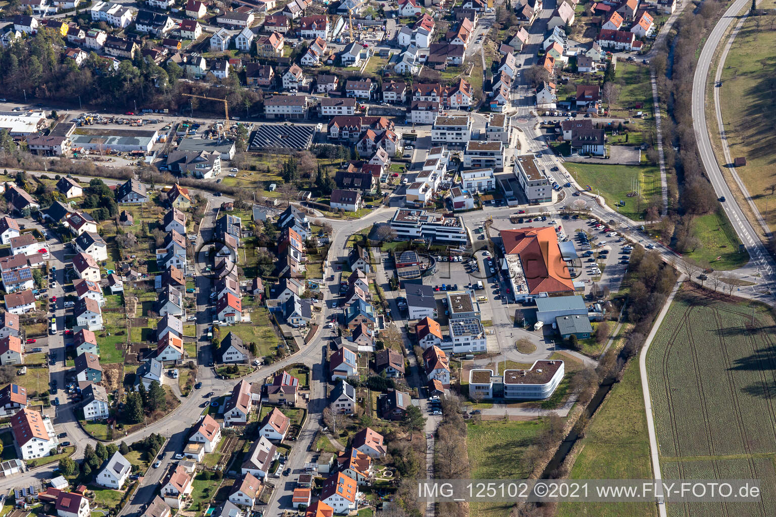 Vue aérienne de Filet à Dätzingen dans le département Bade-Wurtemberg, Allemagne