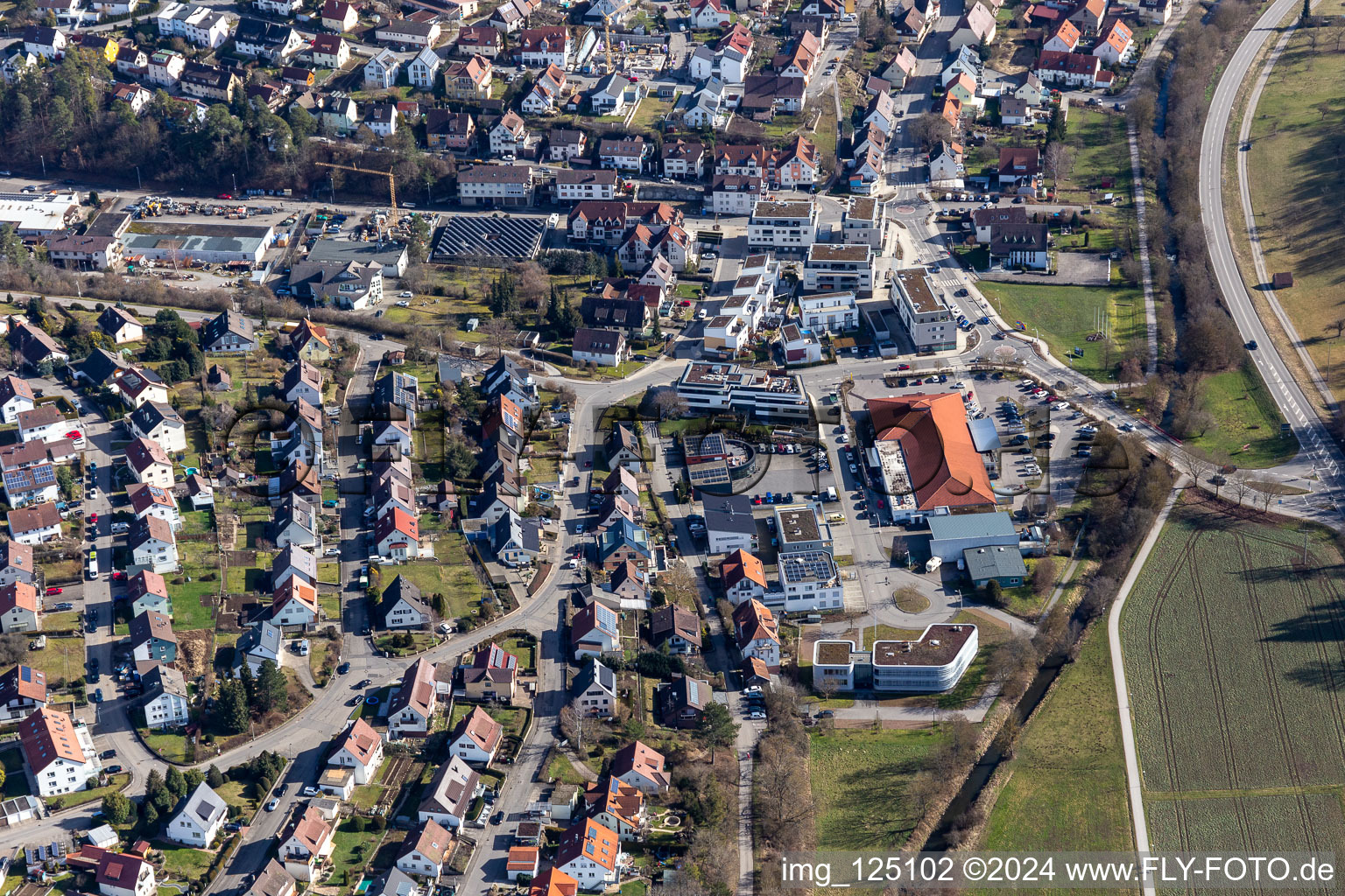 Vue aérienne de Filet à le quartier Dätzingen in Grafenau dans le département Bade-Wurtemberg, Allemagne