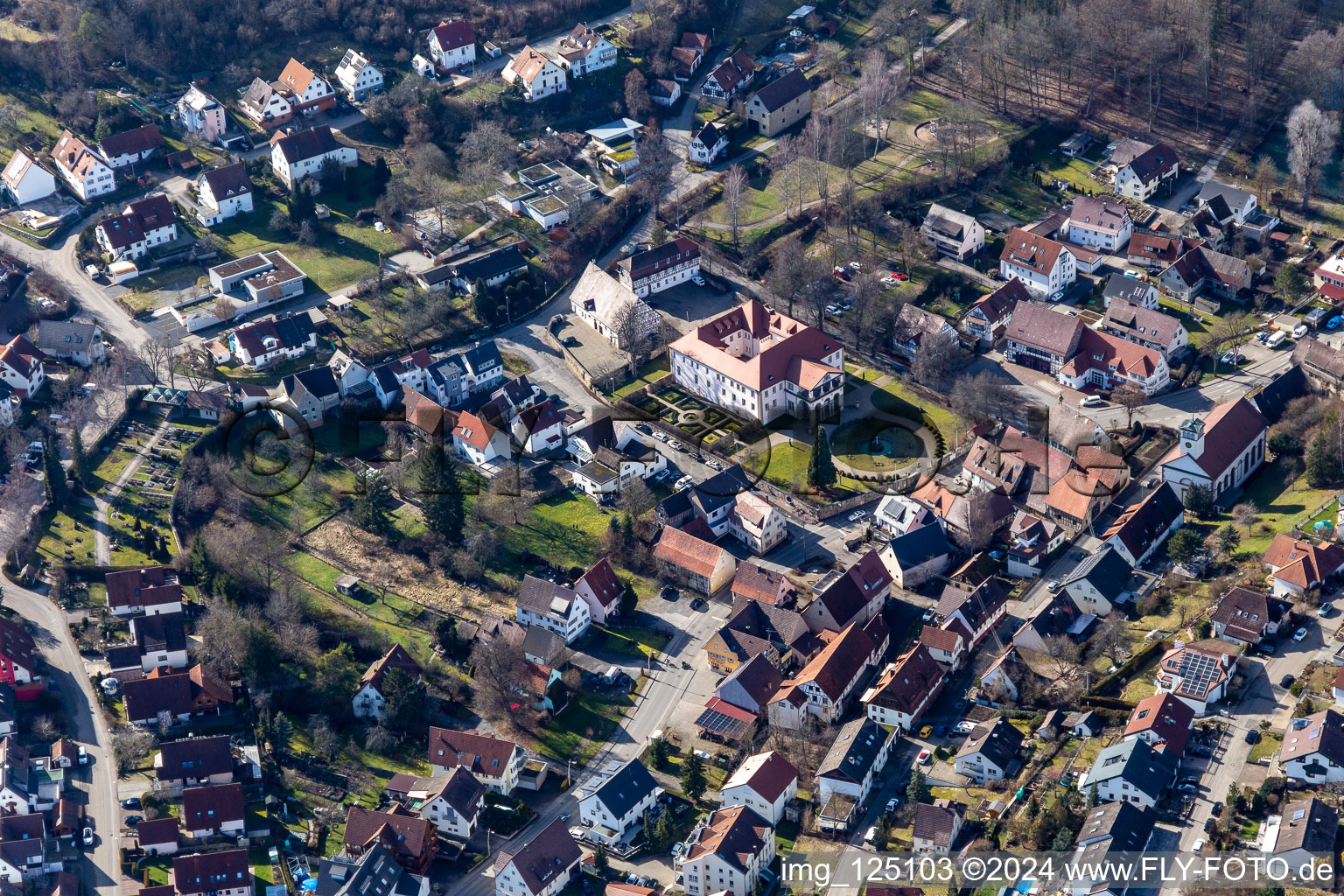 Vue aérienne de Verrouiller Dätzingen à le quartier Dätzingen in Grafenau dans le département Bade-Wurtemberg, Allemagne