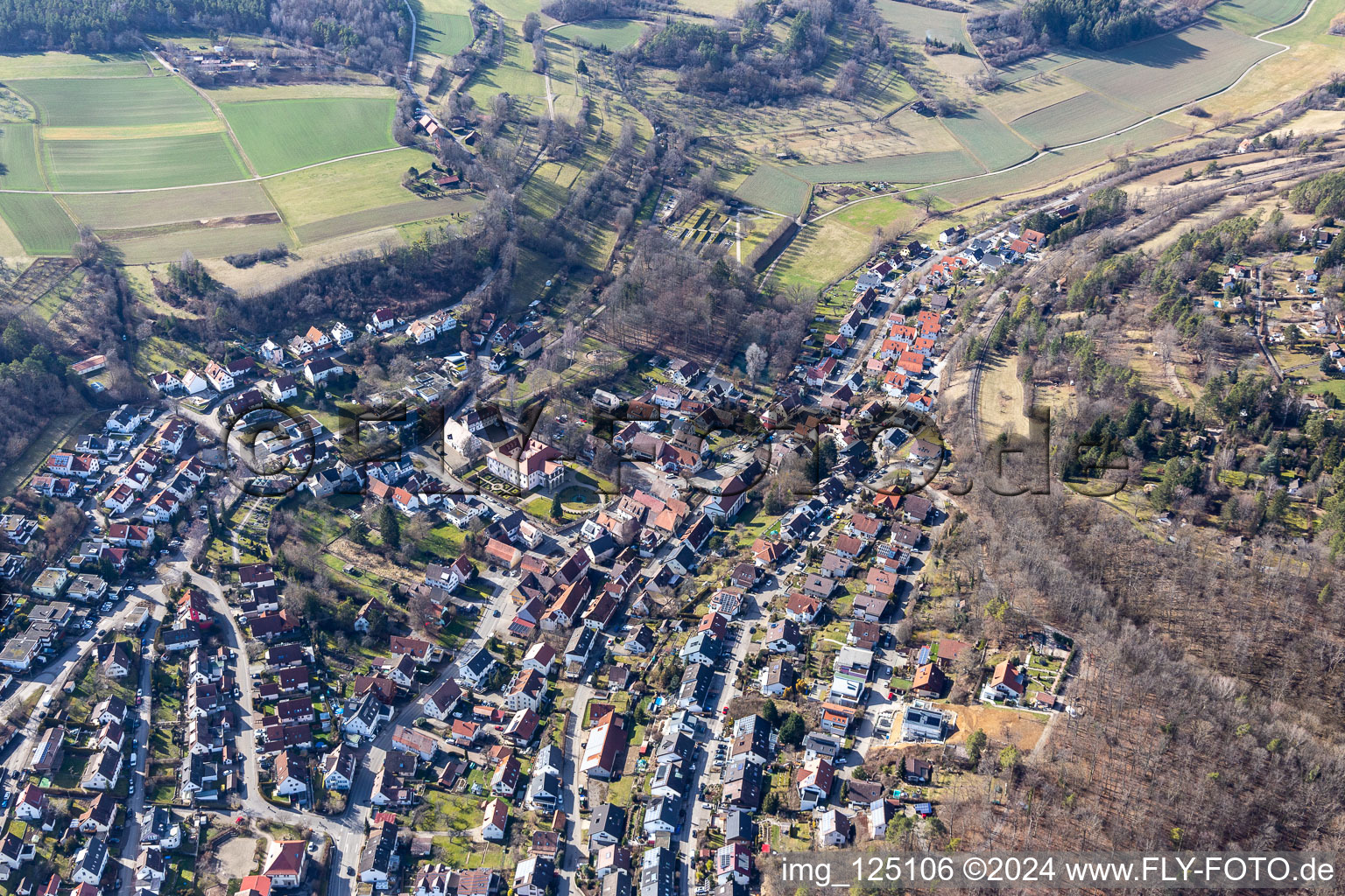 Vue oblique de Quartier Dätzingen in Grafenau dans le département Bade-Wurtemberg, Allemagne