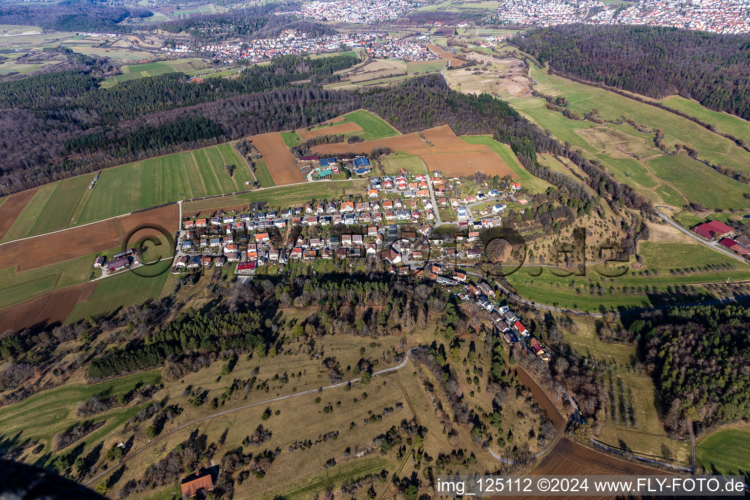 Vue aérienne de Quartier Lehenweiler in Aidlingen dans le département Bade-Wurtemberg, Allemagne