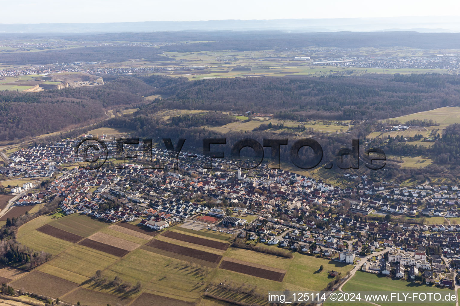 Vue oblique de Aidlingen dans le département Bade-Wurtemberg, Allemagne