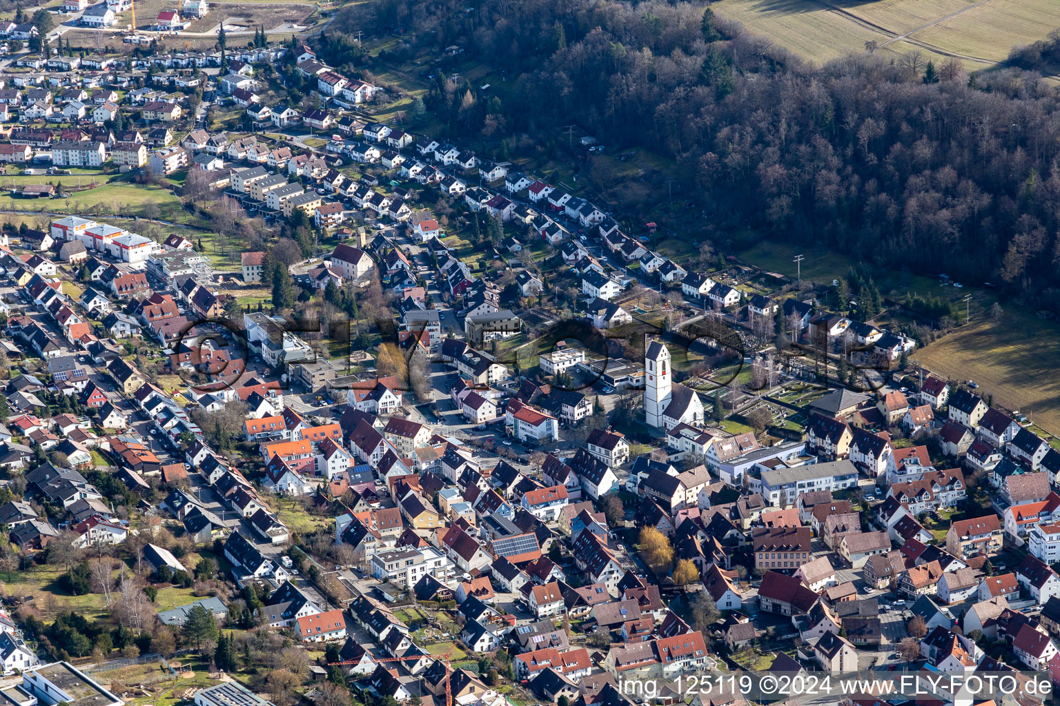 Aidlingen dans le département Bade-Wurtemberg, Allemagne depuis l'avion