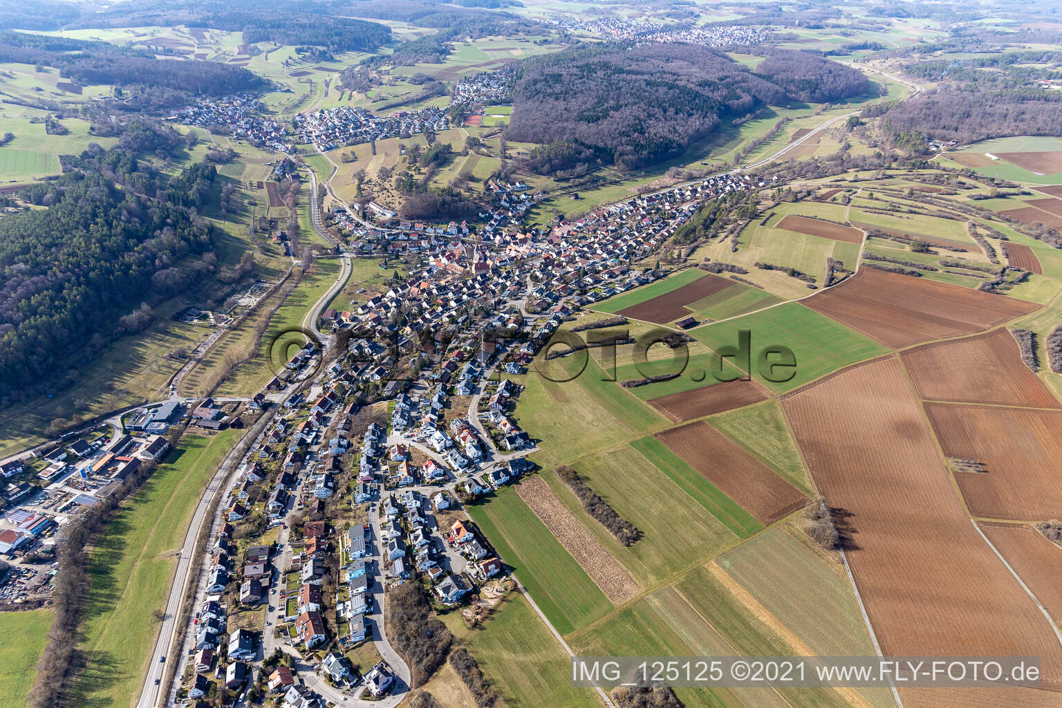 Vue aérienne de Aidlingen dans le département Bade-Wurtemberg, Allemagne