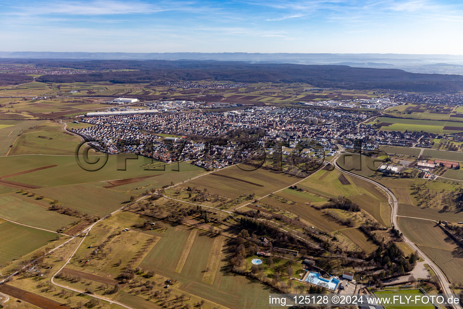 Vue aérienne de Gärtringen dans le département Bade-Wurtemberg, Allemagne