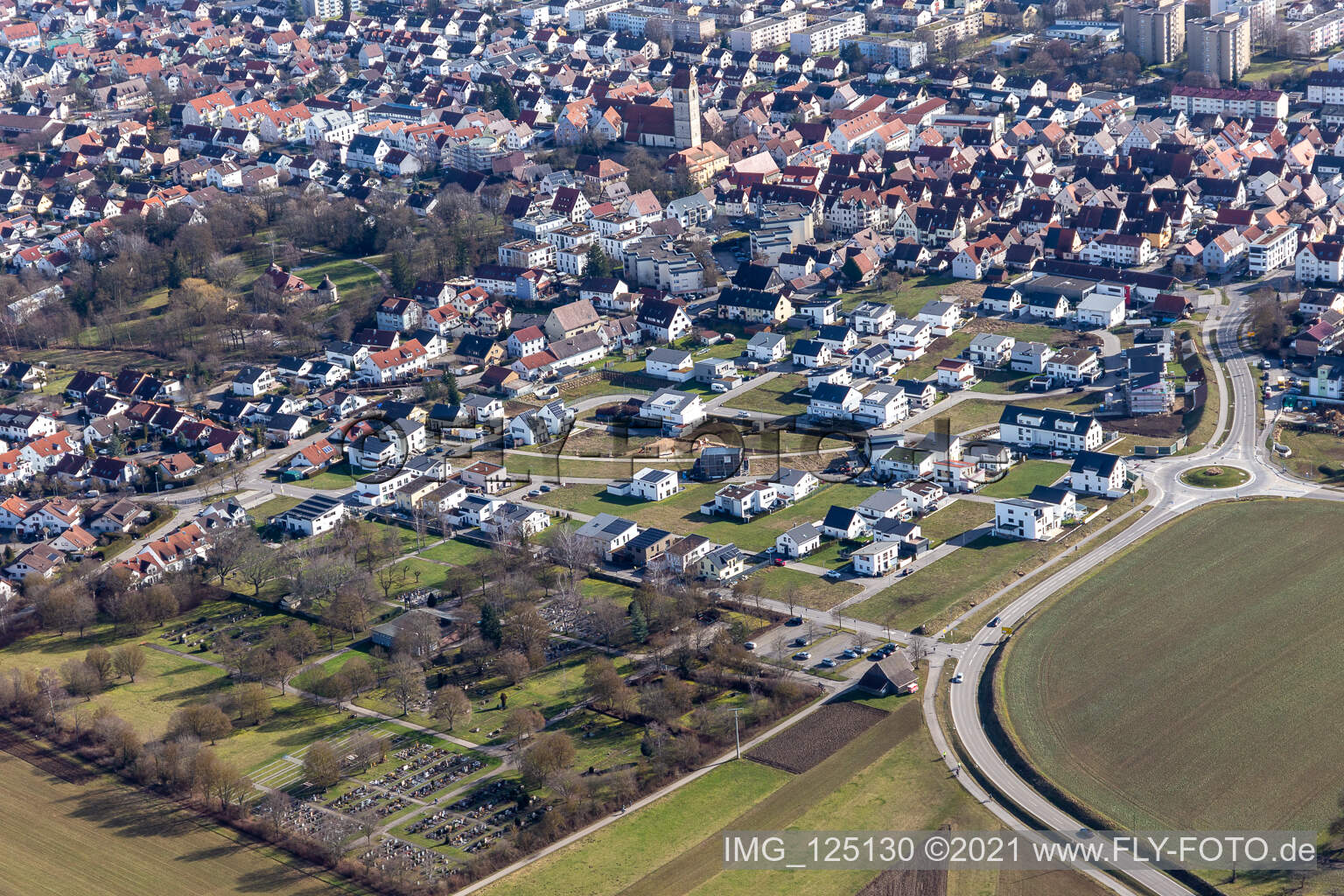 Vue aérienne de Chemin de Silbergrund à Gärtringen dans le département Bade-Wurtemberg, Allemagne