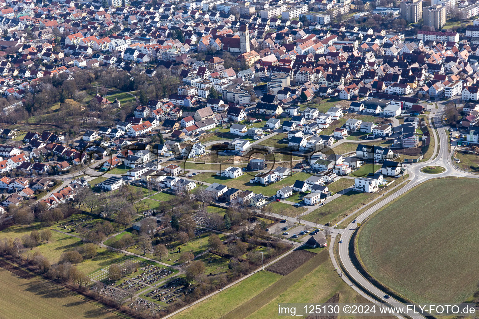 Vue aérienne de Chemin de Silbergrund à Gärtringen dans le département Bade-Wurtemberg, Allemagne