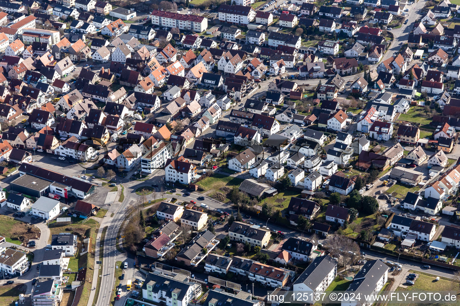 Vue aérienne de Nouvelle rue à Gärtringen dans le département Bade-Wurtemberg, Allemagne