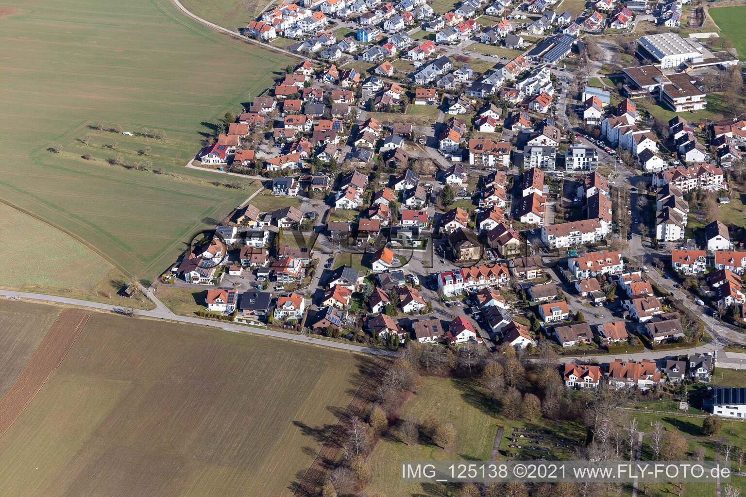 Vue aérienne de Quartier des poètes à Gärtringen dans le département Bade-Wurtemberg, Allemagne