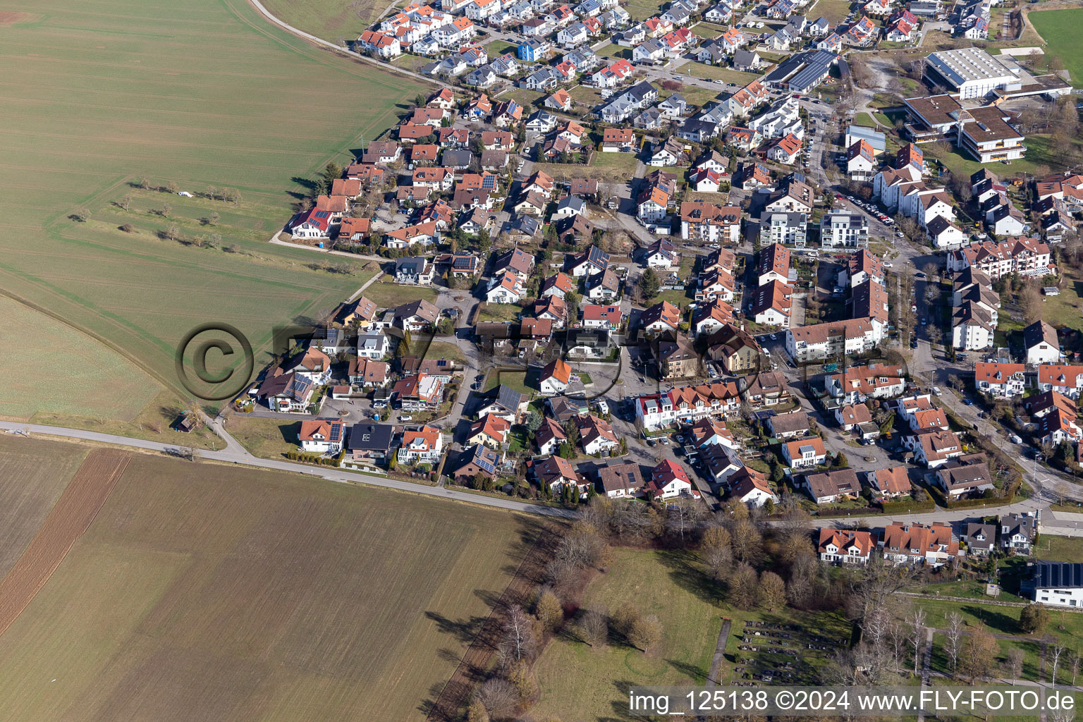 Vue aérienne de Quartier des poètes à Gärtringen dans le département Bade-Wurtemberg, Allemagne