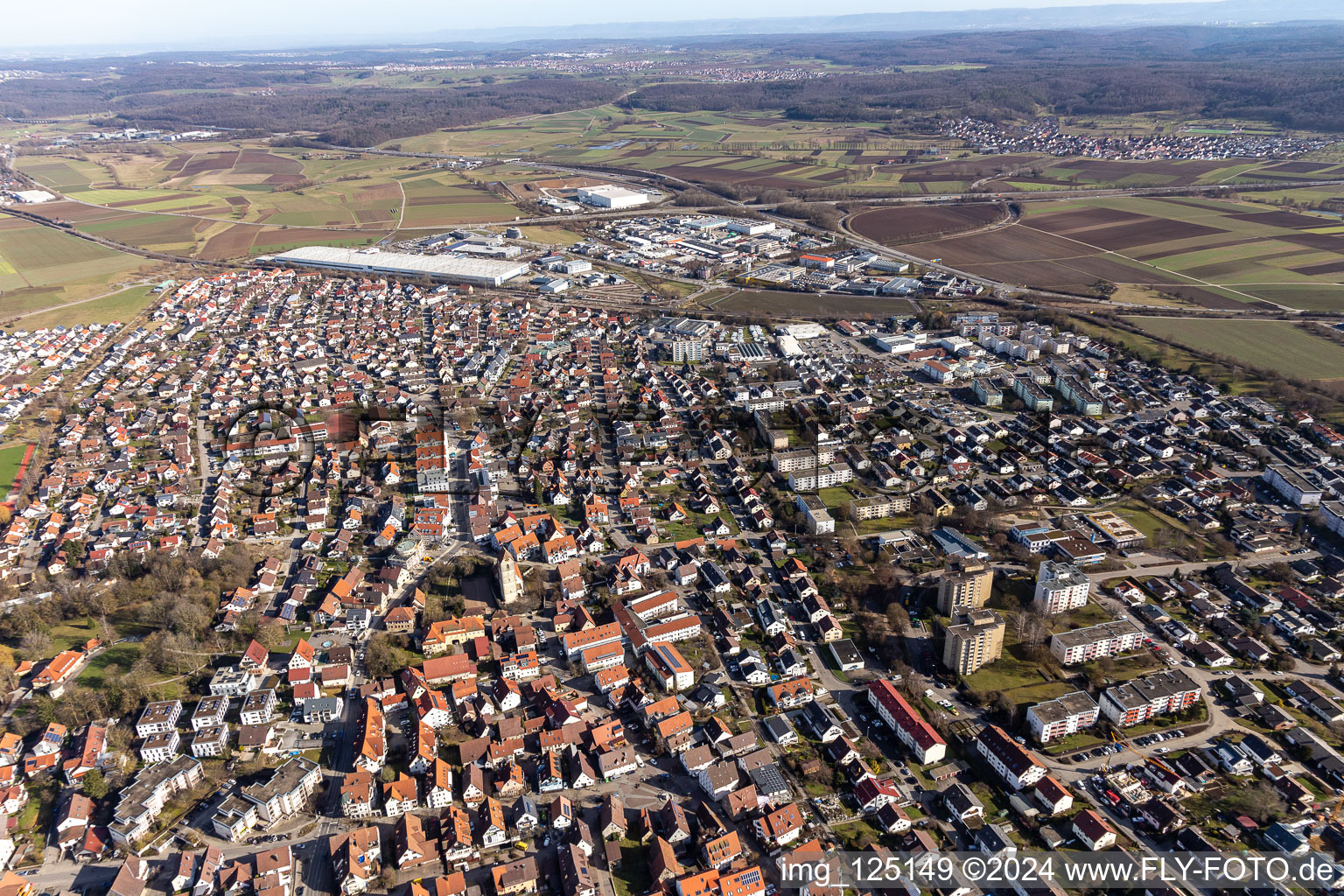 Gärtringen dans le département Bade-Wurtemberg, Allemagne vue d'en haut