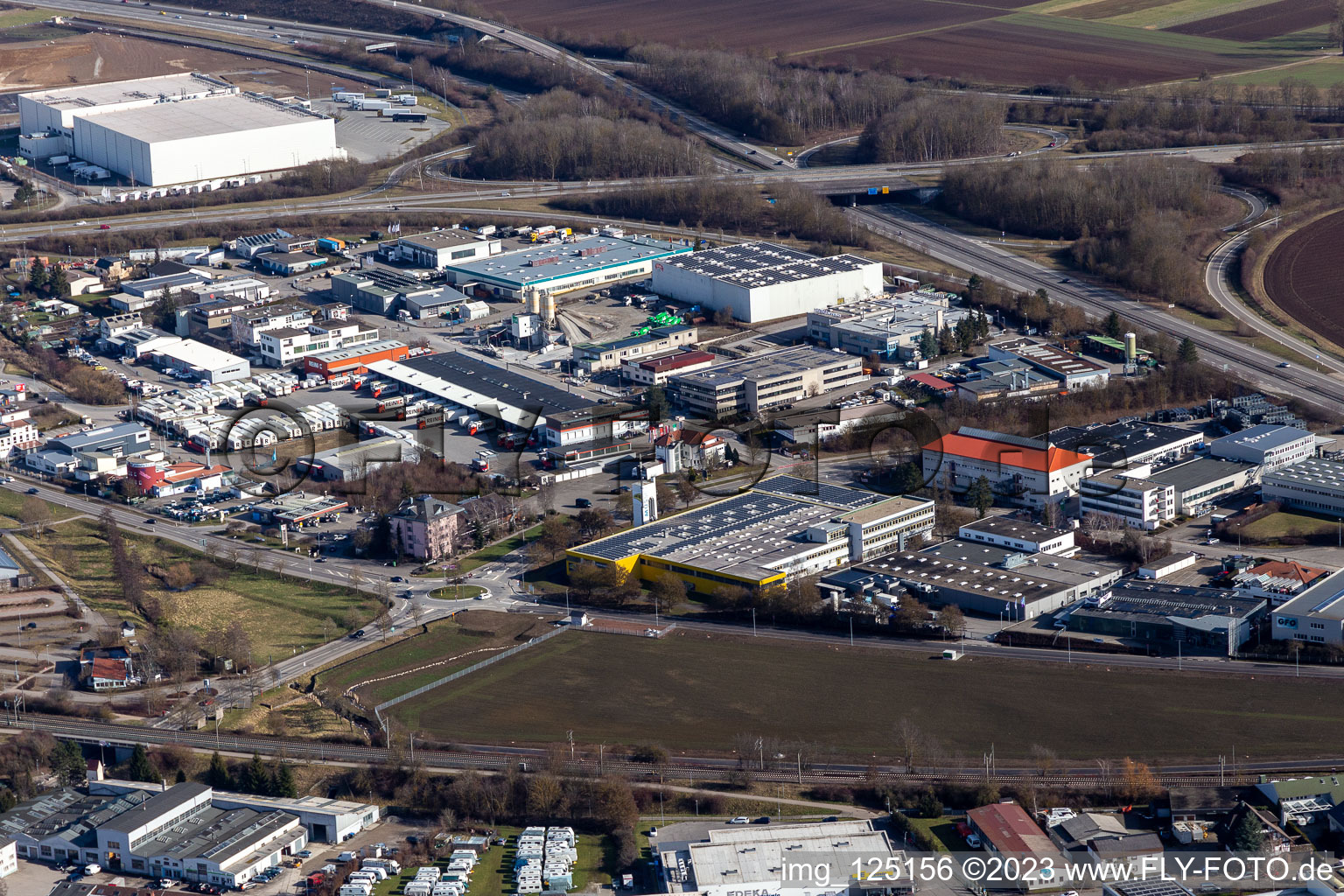 Vue aérienne de Zone industrielle à Gärtringen dans le département Bade-Wurtemberg, Allemagne