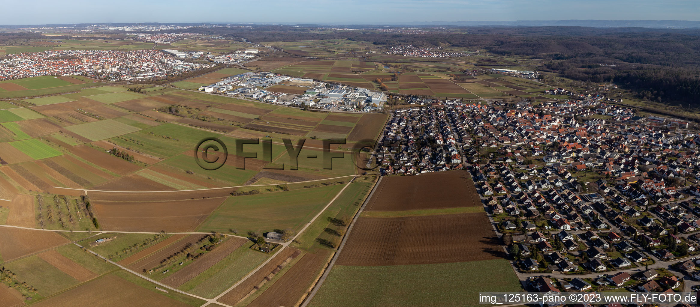 Photographie aérienne de Nufringen dans le département Bade-Wurtemberg, Allemagne