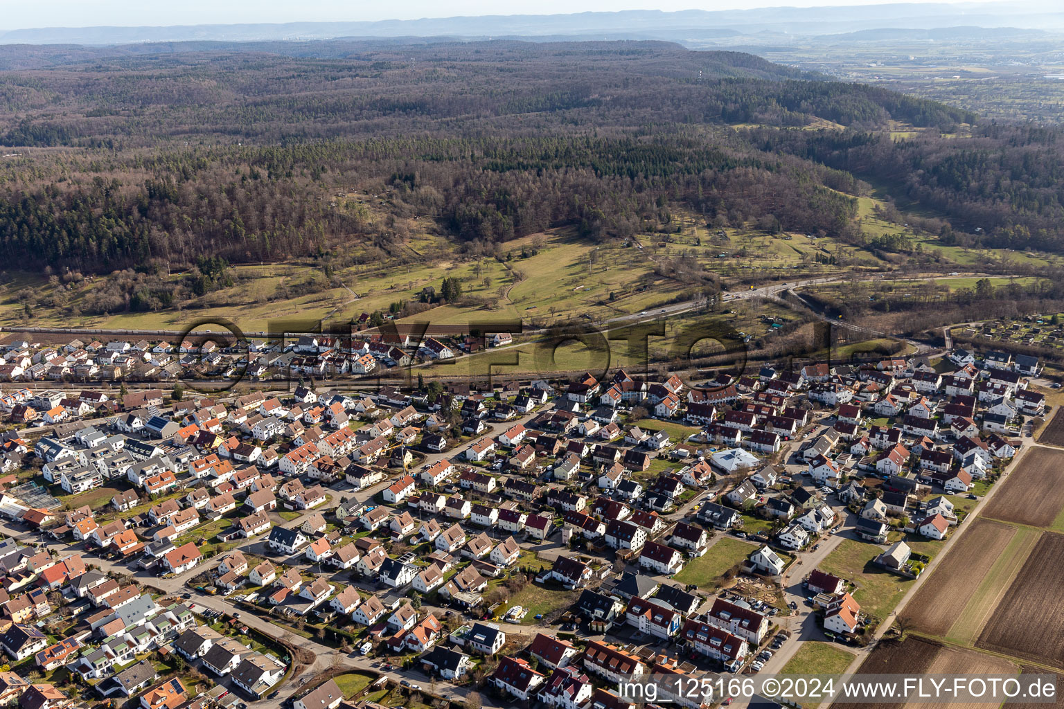 Vue oblique de Nufringen dans le département Bade-Wurtemberg, Allemagne