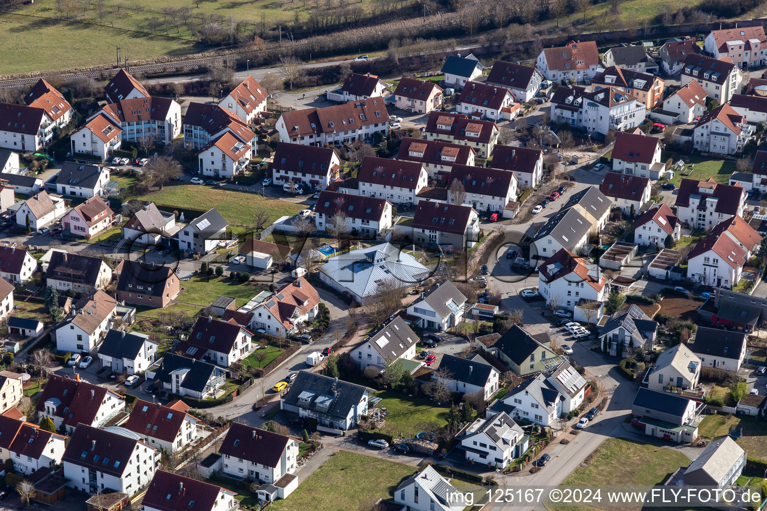 Vue aérienne de Zeppelinstr. à Nufringen dans le département Bade-Wurtemberg, Allemagne