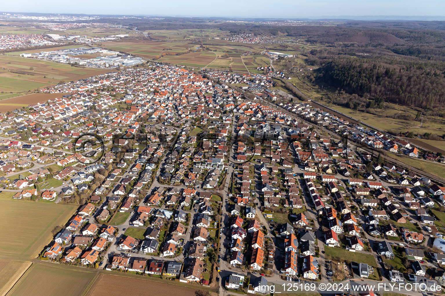 Nufringen dans le département Bade-Wurtemberg, Allemagne d'en haut