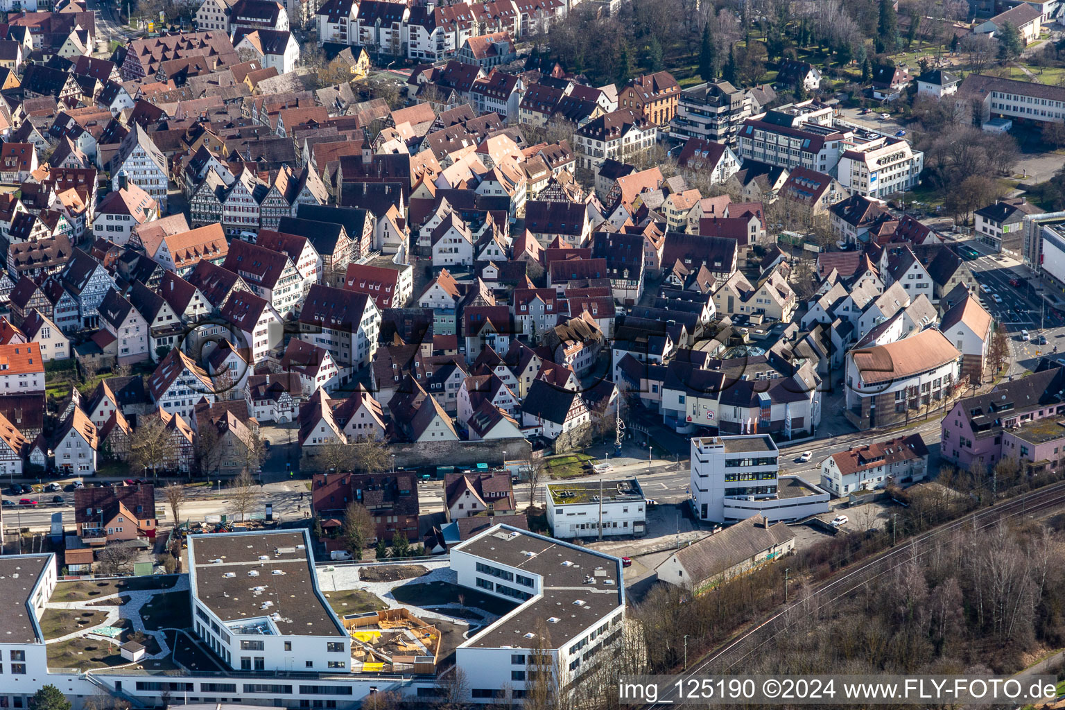 Vue aérienne de Place Seelander à Herrenberg dans le département Bade-Wurtemberg, Allemagne