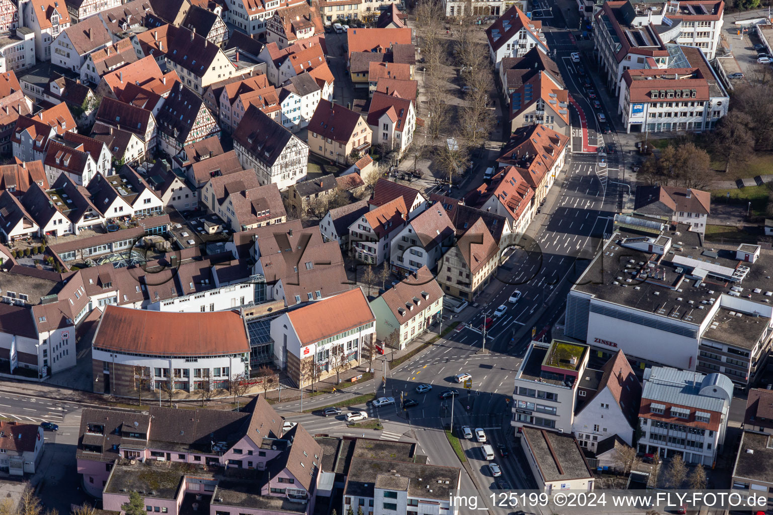 Vue aérienne de Bronngasse x B296 à Herrenberg dans le département Bade-Wurtemberg, Allemagne