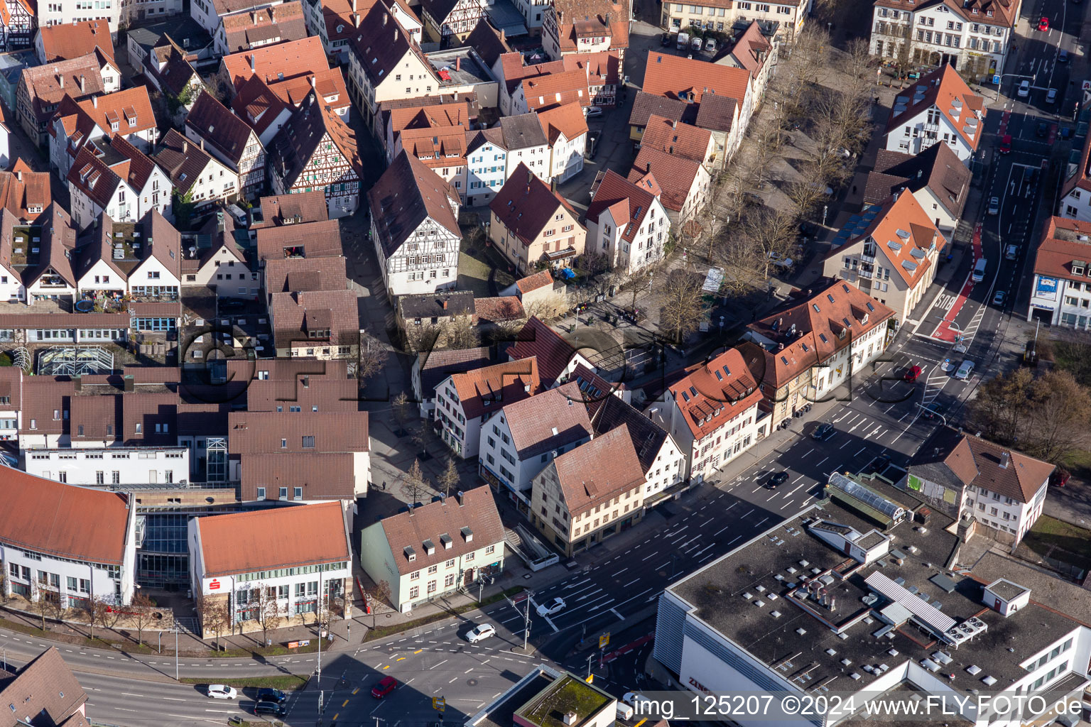 Vue aérienne de Magasin de chaussures Breitner à Herrenberg dans le département Bade-Wurtemberg, Allemagne