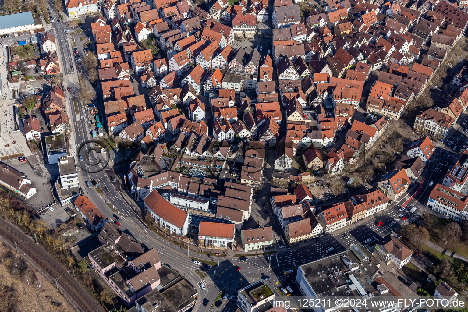 Vue aérienne de Bronntor à Herrenberg dans le département Bade-Wurtemberg, Allemagne