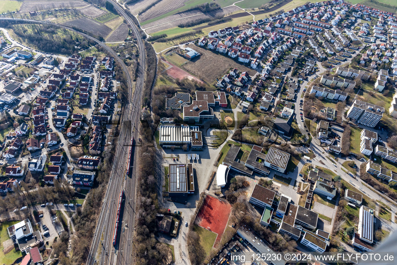 Vue aérienne de Lycée Andreae à Herrenberg dans le département Bade-Wurtemberg, Allemagne