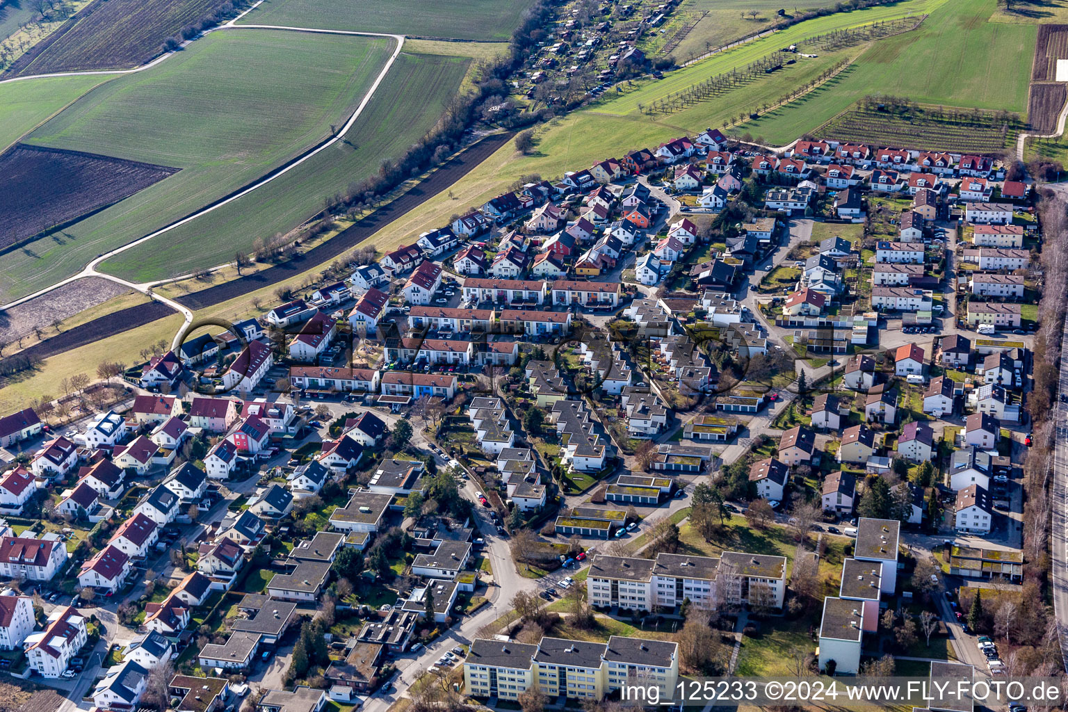 Vue aérienne de Rue Zwickauer à Herrenberg dans le département Bade-Wurtemberg, Allemagne