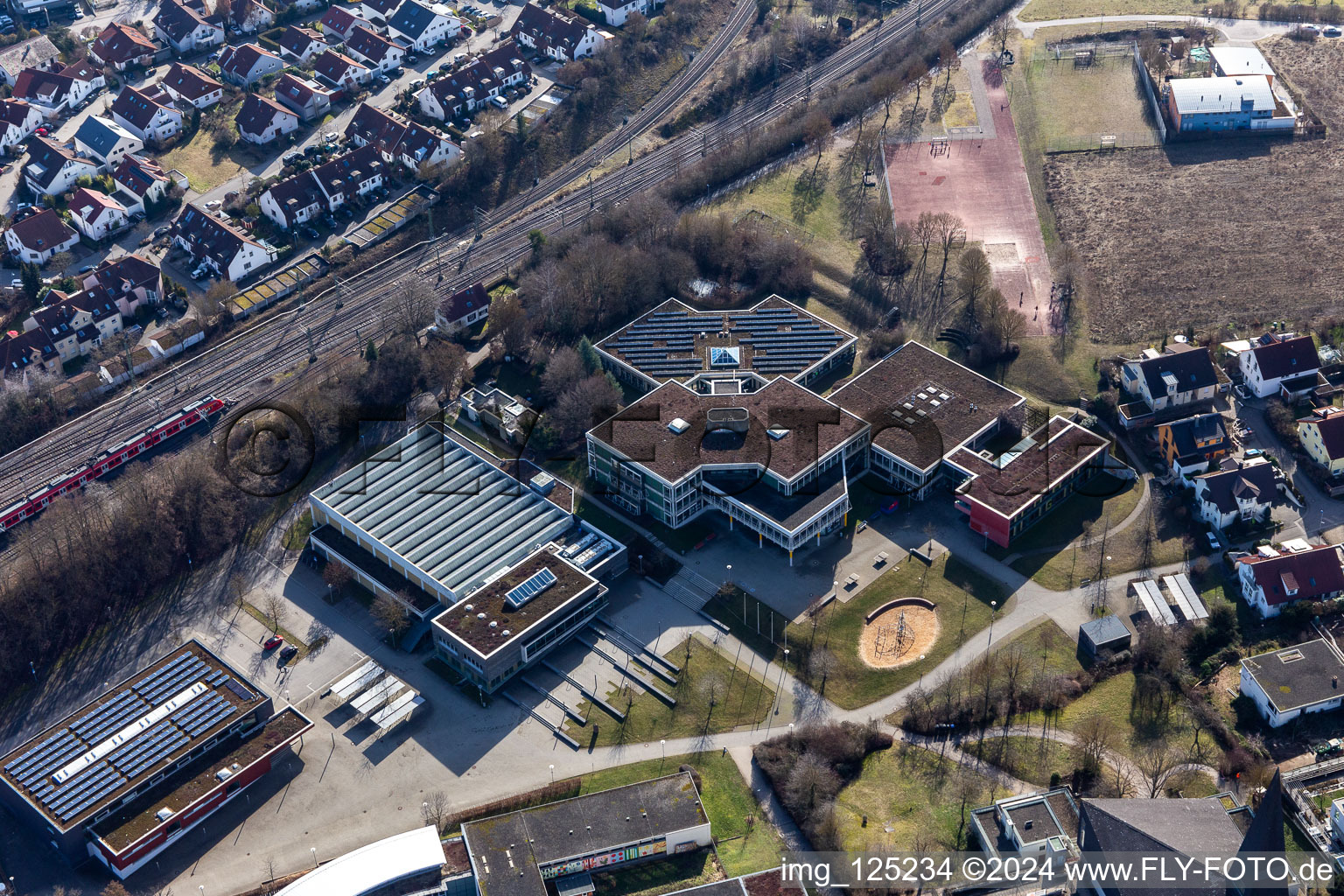 Vue aérienne de Lycée Andreae à Herrenberg dans le département Bade-Wurtemberg, Allemagne