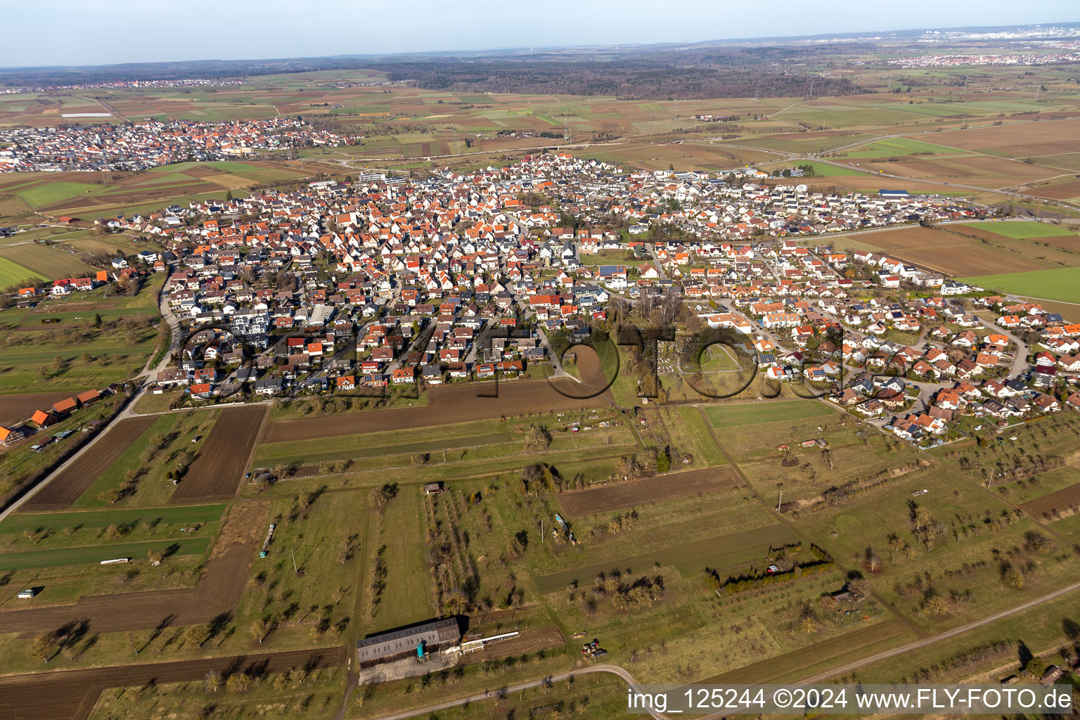 Vue aérienne de Du sud à le quartier Kuppingen in Herrenberg dans le département Bade-Wurtemberg, Allemagne