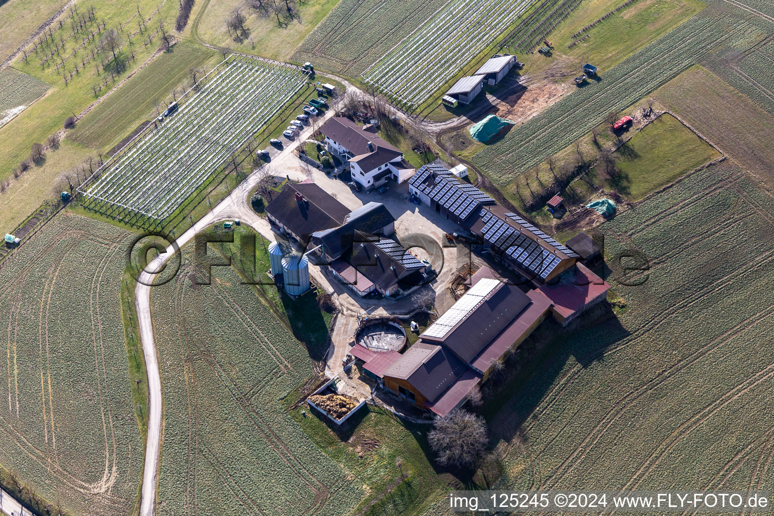 Vue aérienne de Hof Haarer à le quartier Kuppingen in Herrenberg dans le département Bade-Wurtemberg, Allemagne