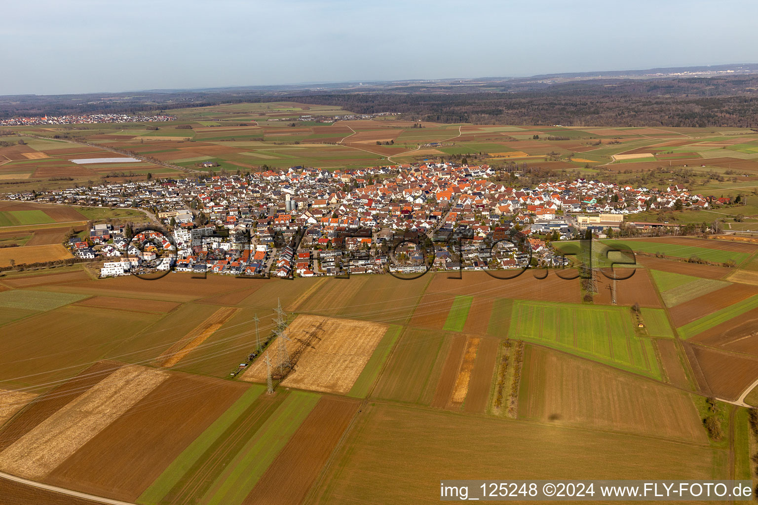 Vue aérienne de Du sud-ouest à le quartier Oberjesingen in Herrenberg dans le département Bade-Wurtemberg, Allemagne