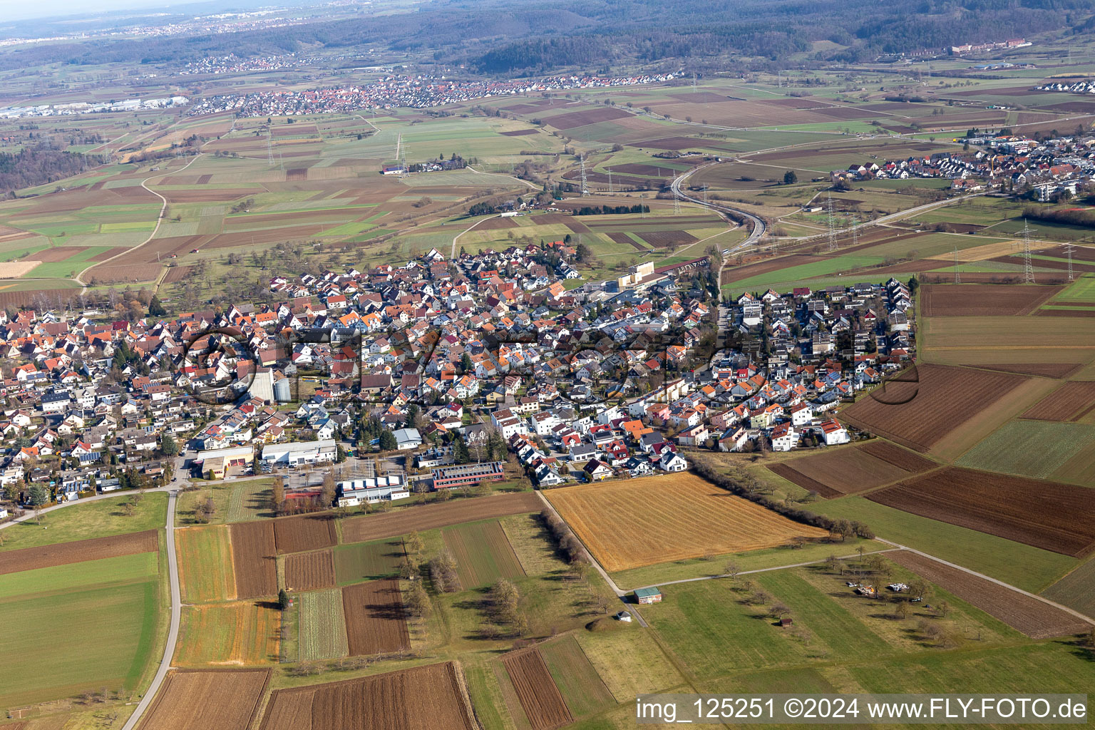 Vue aérienne de Quartier Oberjesingen in Herrenberg dans le département Bade-Wurtemberg, Allemagne